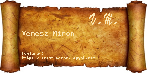 Venesz Miron névjegykártya
